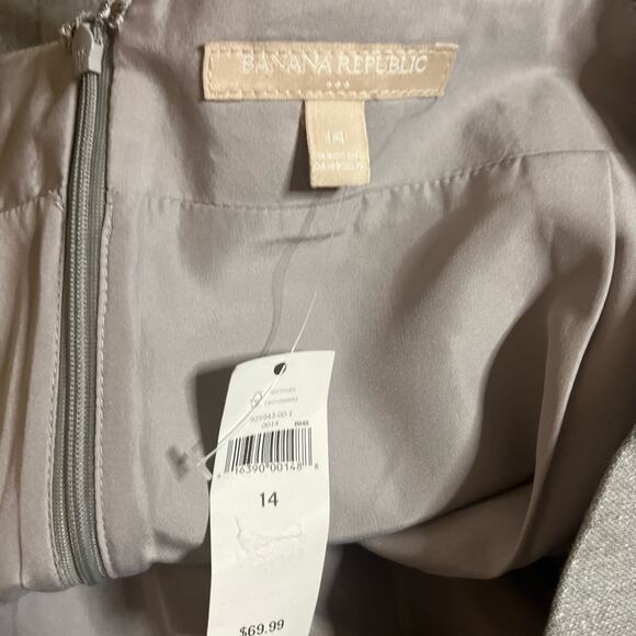 Banana Republic Gray Silver Metallic Bow Front Festive Holiday Mini Skirt 14 - Picture 4 of 4